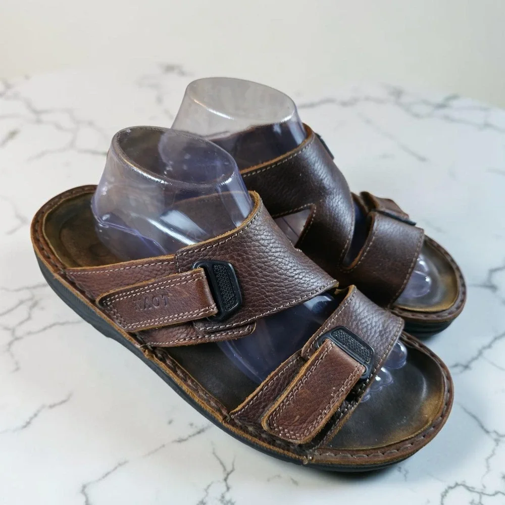Naot Soft Brown Leather Sandal Strappy Men's Sizes EU 43 / US 9.5 - 10